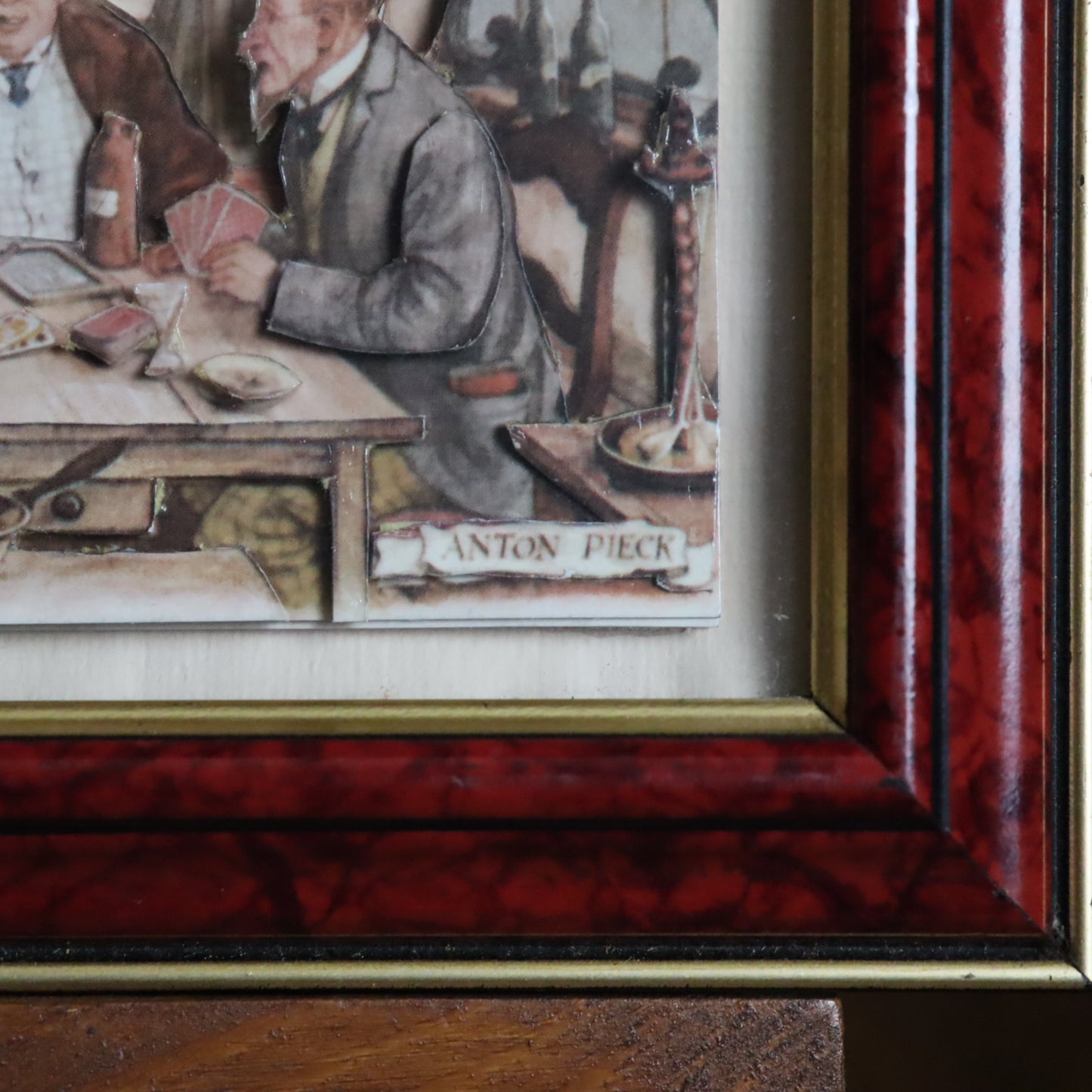 3D Paper Illustration by Anton Pieck of a tavern scene