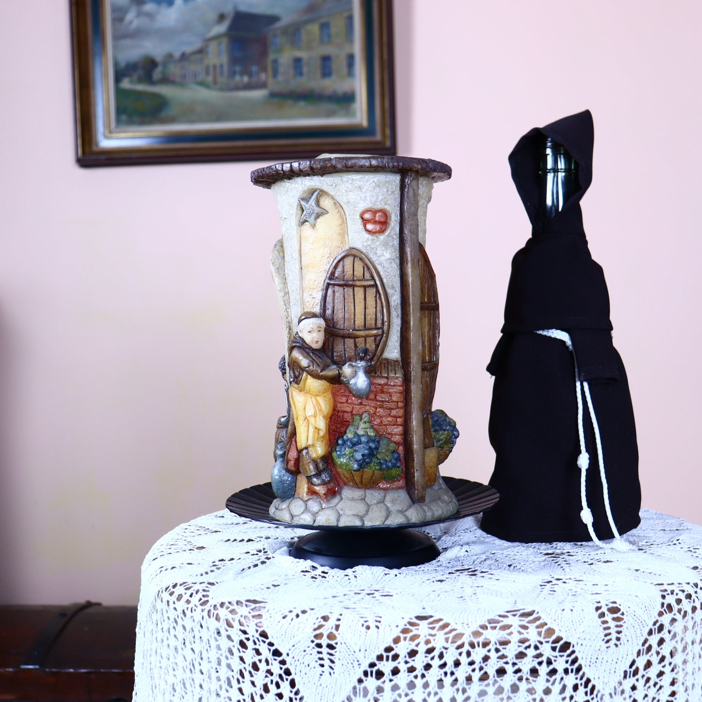 Decorative Candle – Figures of Monks in the Style of Grützner