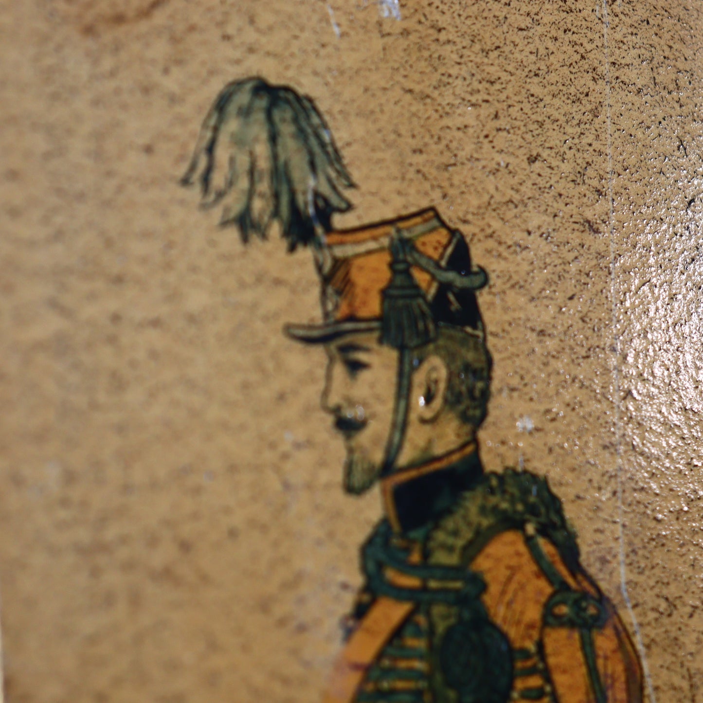 Wall Decoration – Wooden Panel With 19th-Century Italian Soldier