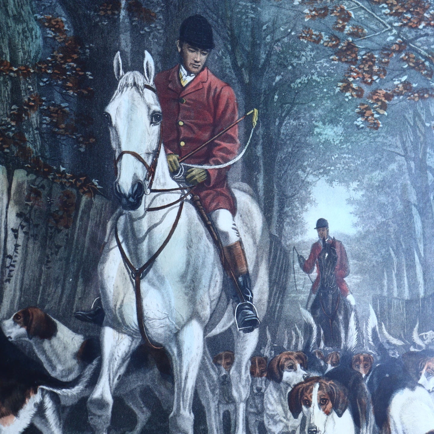 Colour lithograph - Morning, Going to Cover