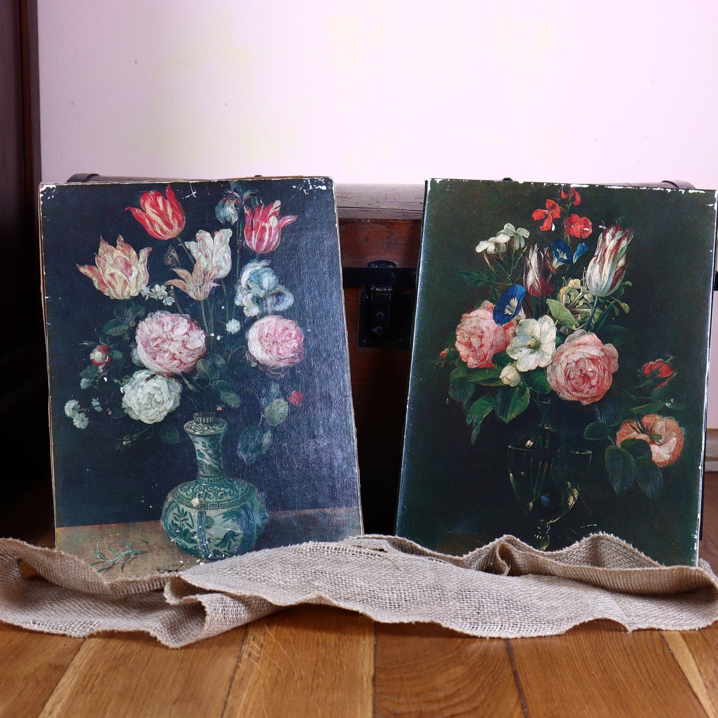 A pair of old reproductions of Jan Brueghel's paintings