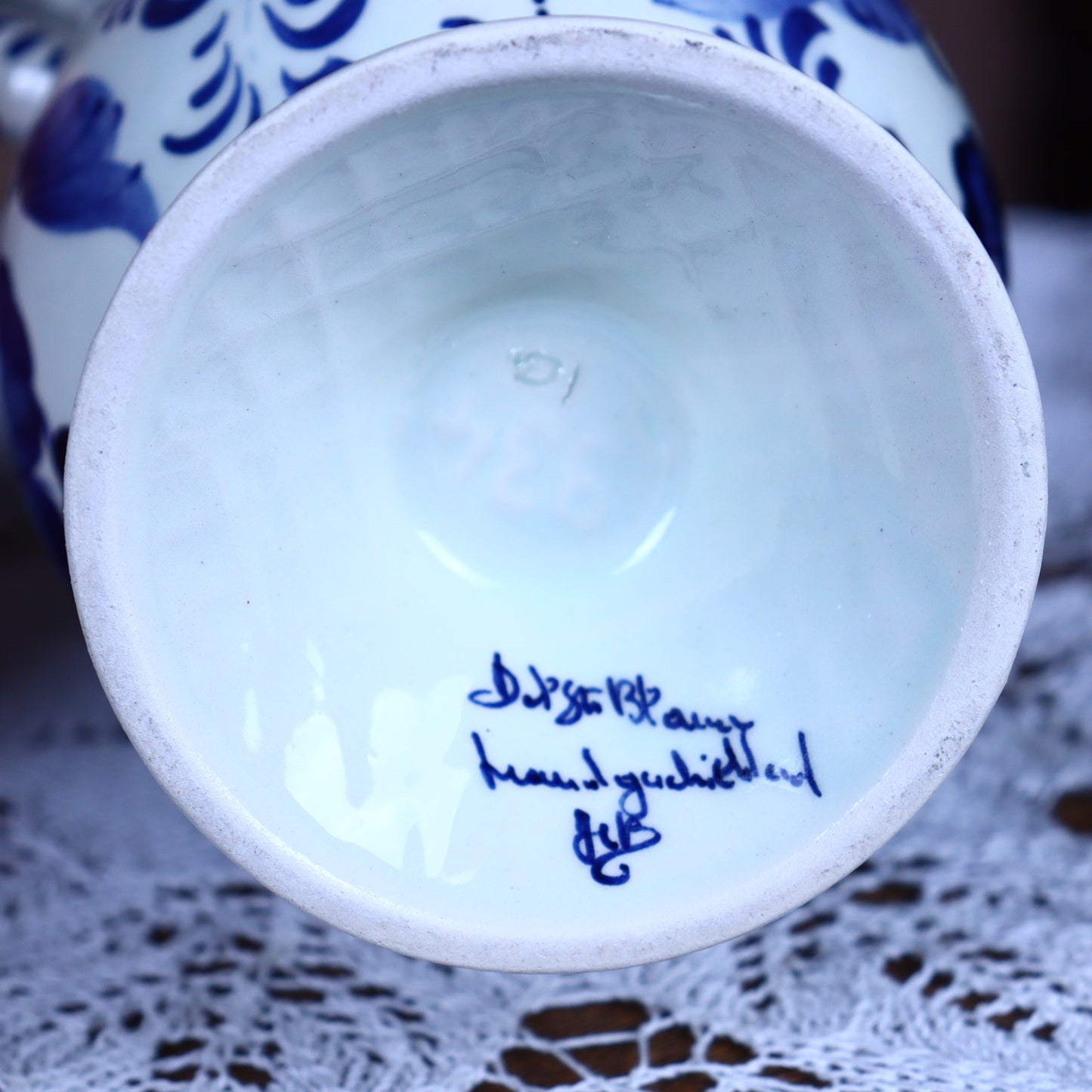 Delft Style Pitcher - Classic Floral Motif