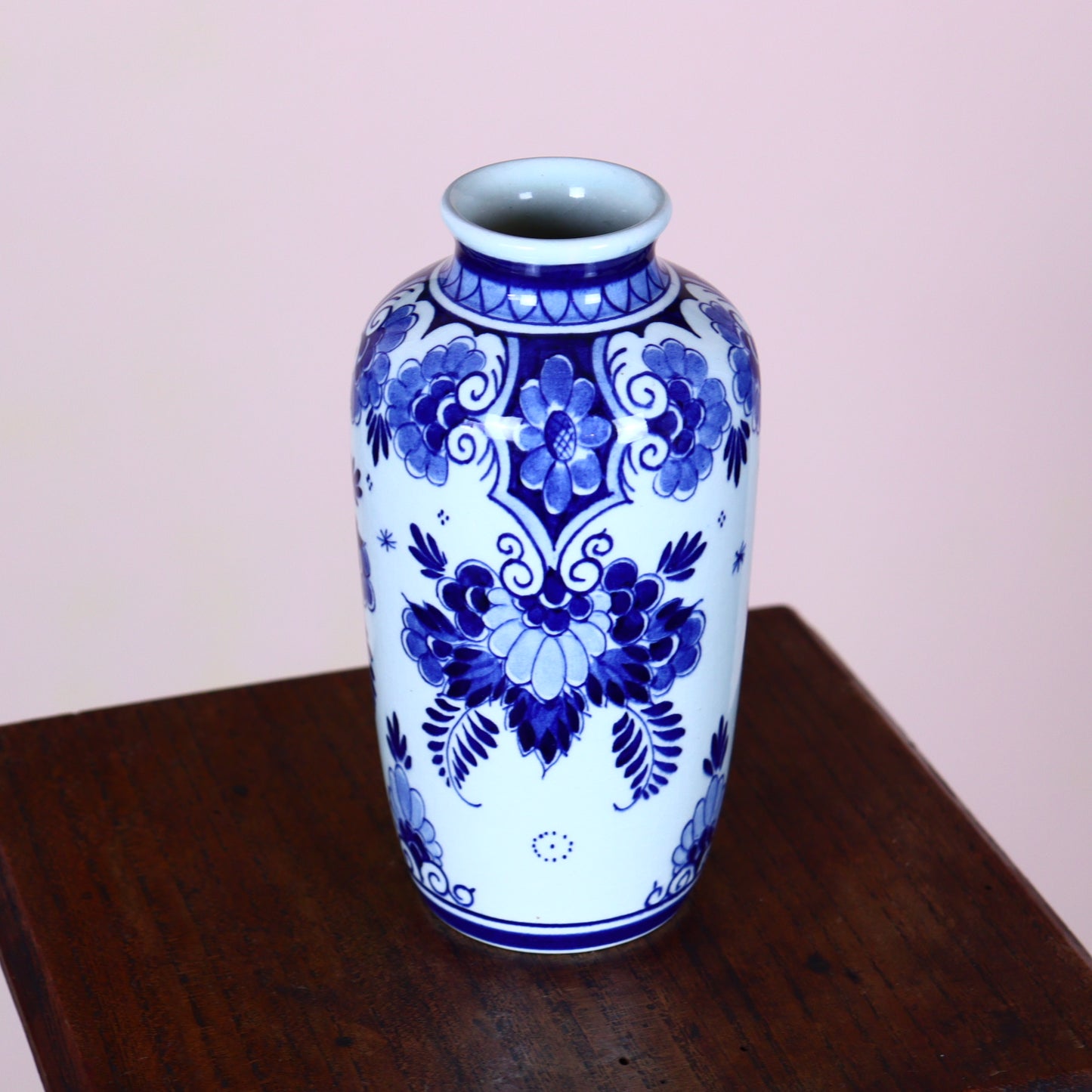 Delft Style Amphora Vase - Floral Motif