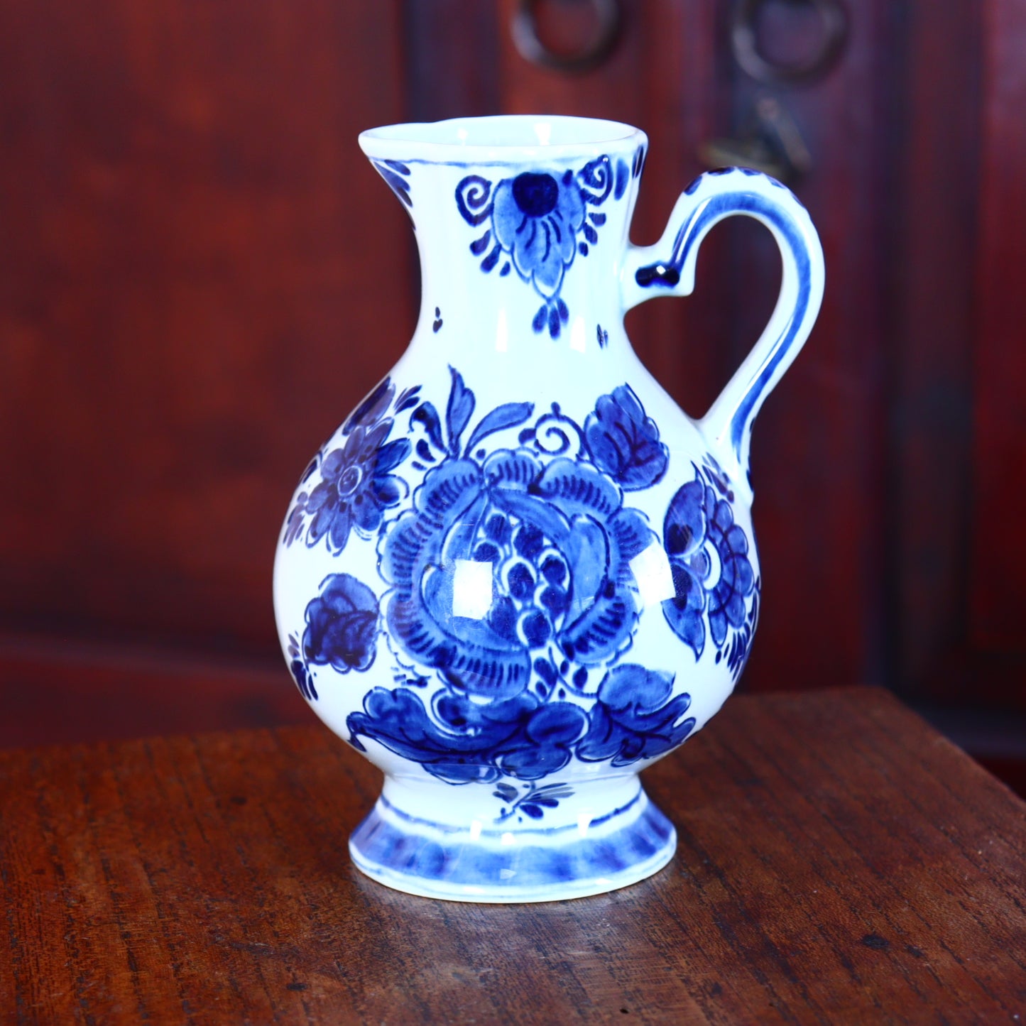 Small Ceramic Pitcher – Delft Style with Floral Motif