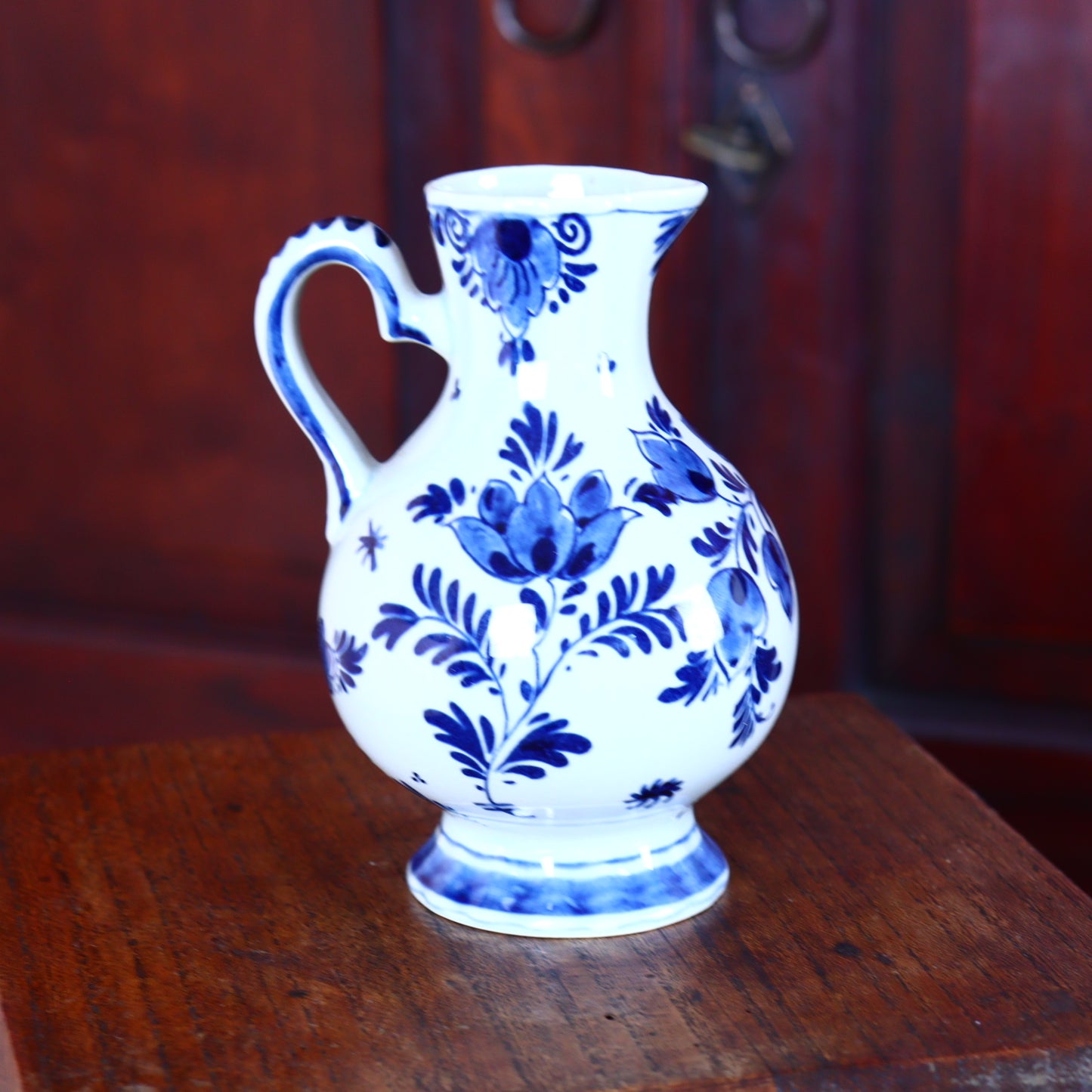 Small Ceramic Pitcher – Delft Style with Floral Motif