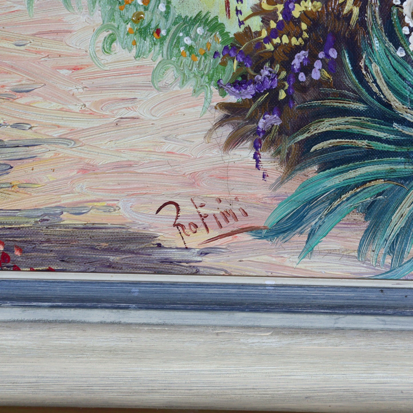 Oil Painting on Canvas – Mediterranean Villa with Garden