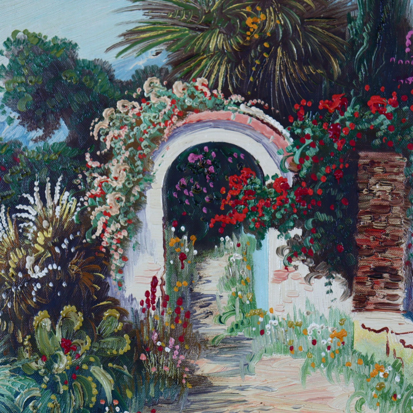 Oil Painting on Canvas – Mediterranean Villa with Garden