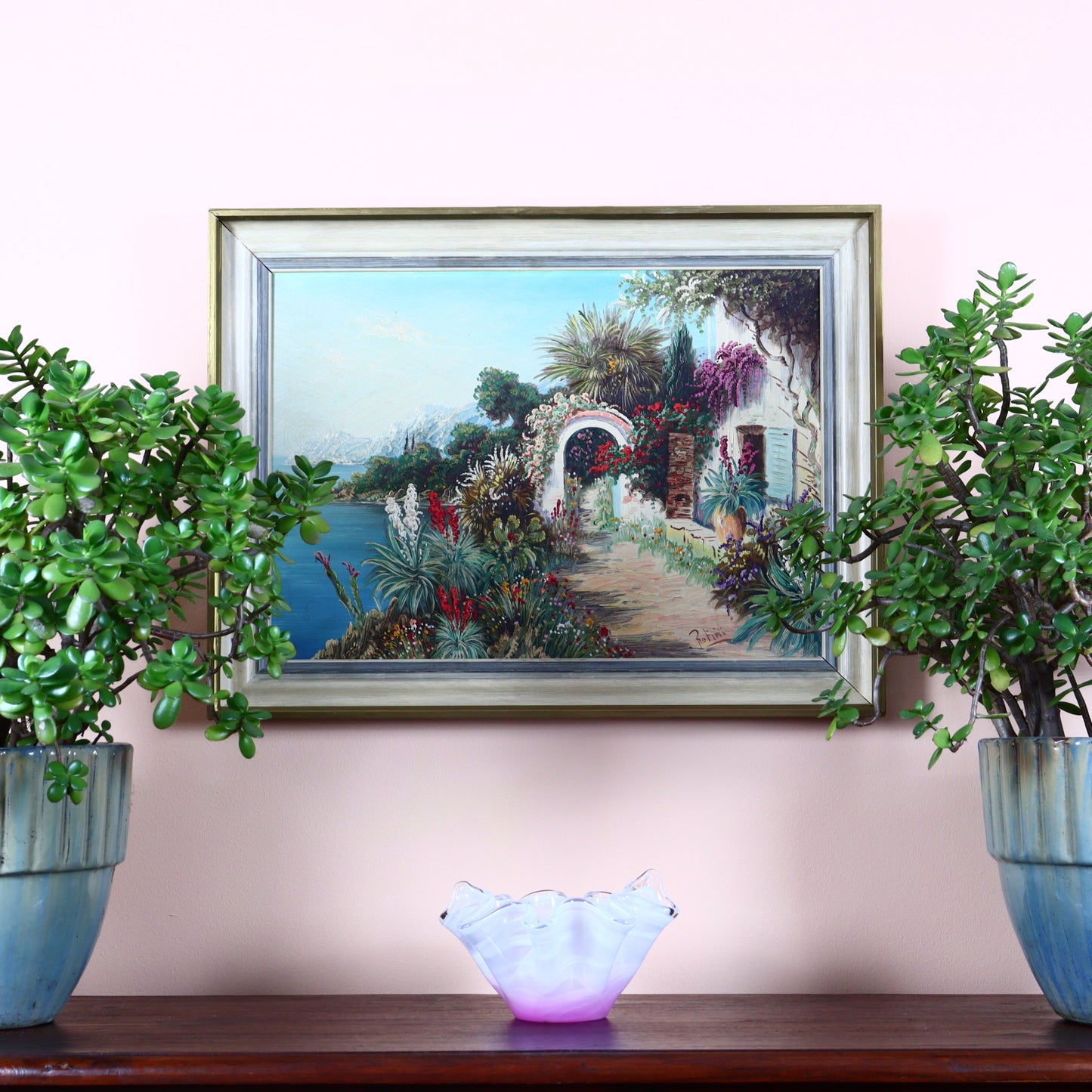 Oil Painting on Canvas – Mediterranean Villa with Garden
