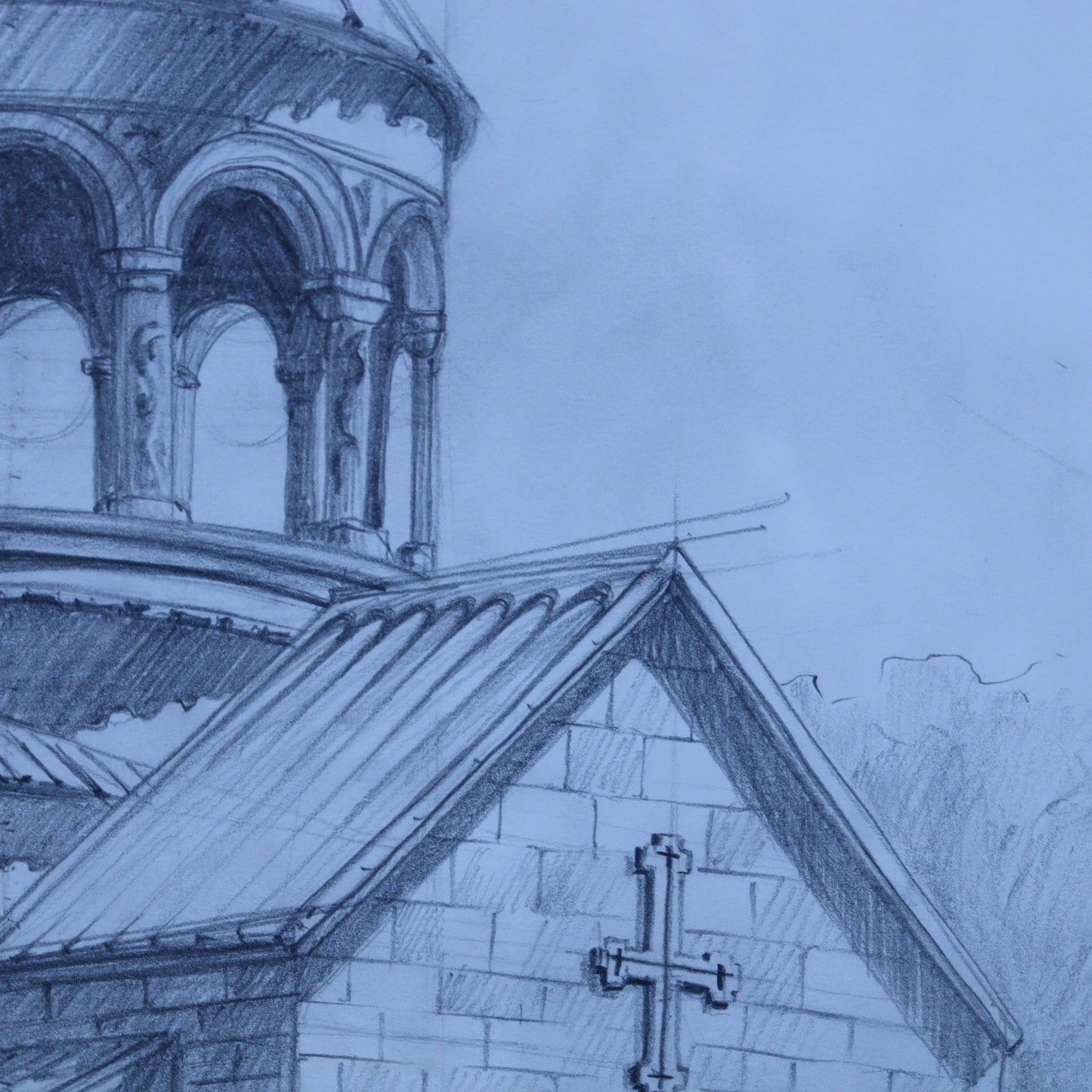 Pencil Drawing - Noravang Church in Armenia