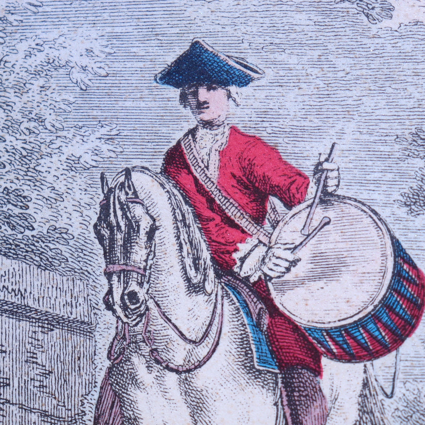 Colored Lithograph - Accustoming the Horse to the Drum