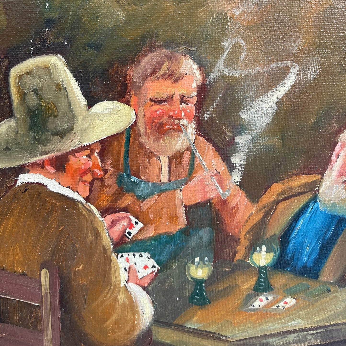 Painting on Canvas – Card Players