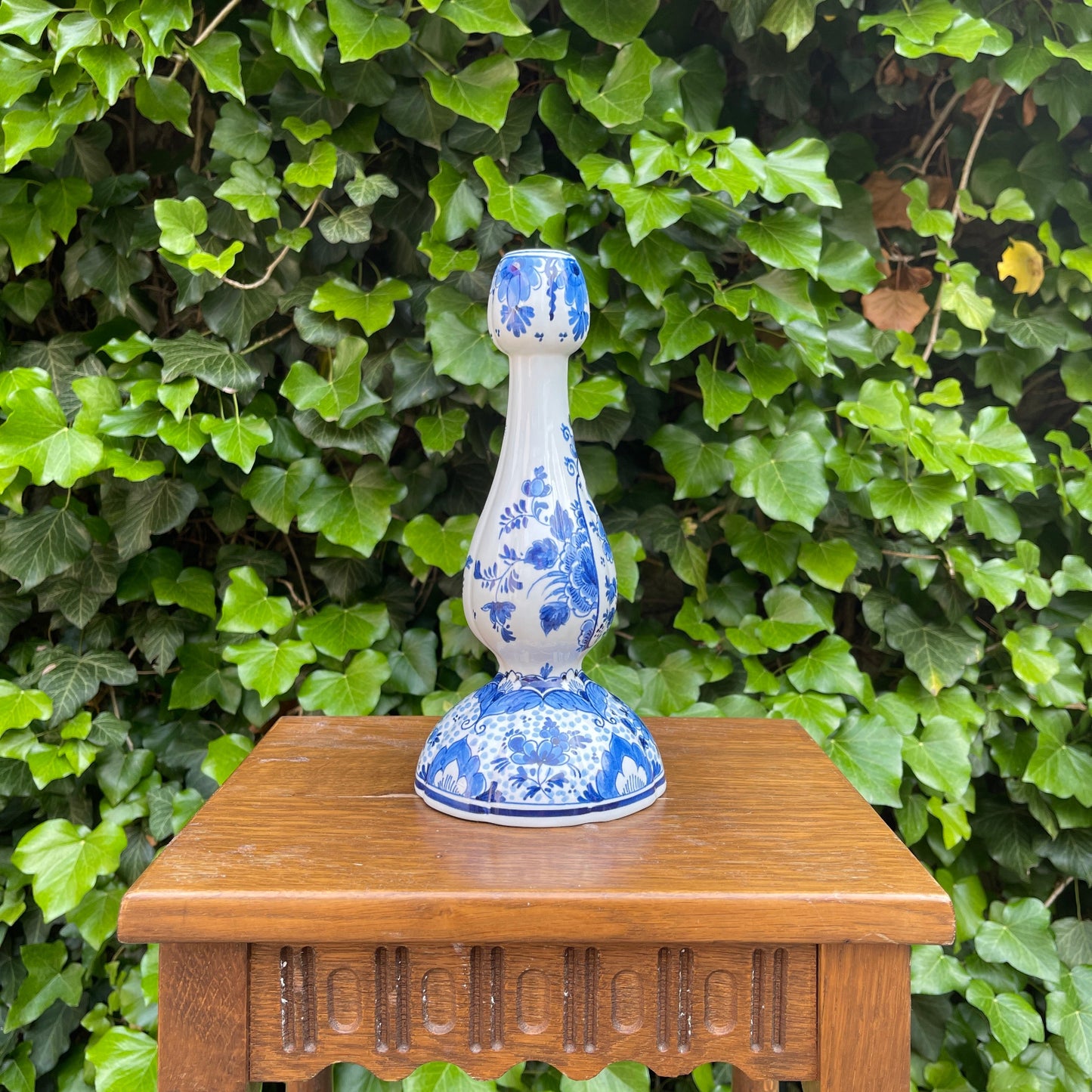 Royal Delft Blue Tulip-Shaped Candlestick