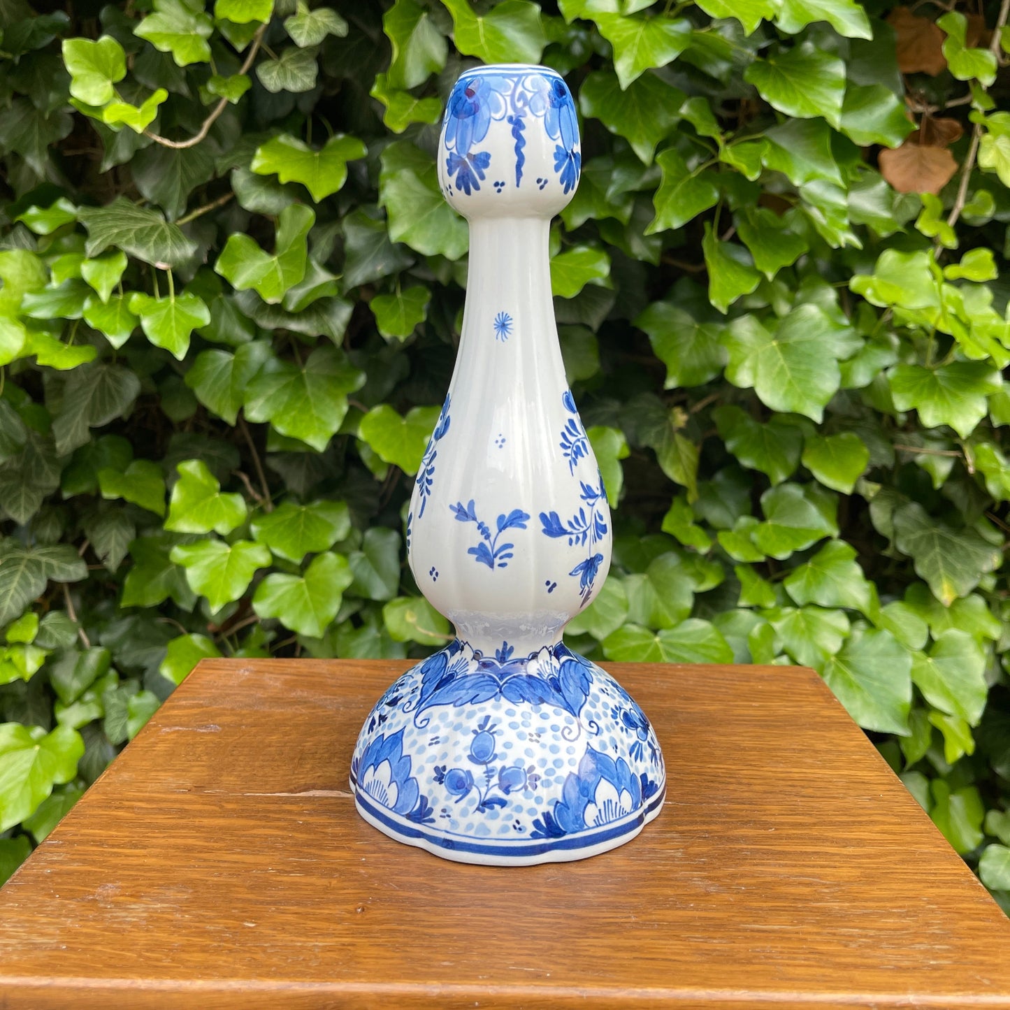 Royal Delft Blue Tulip-Shaped Candlestick