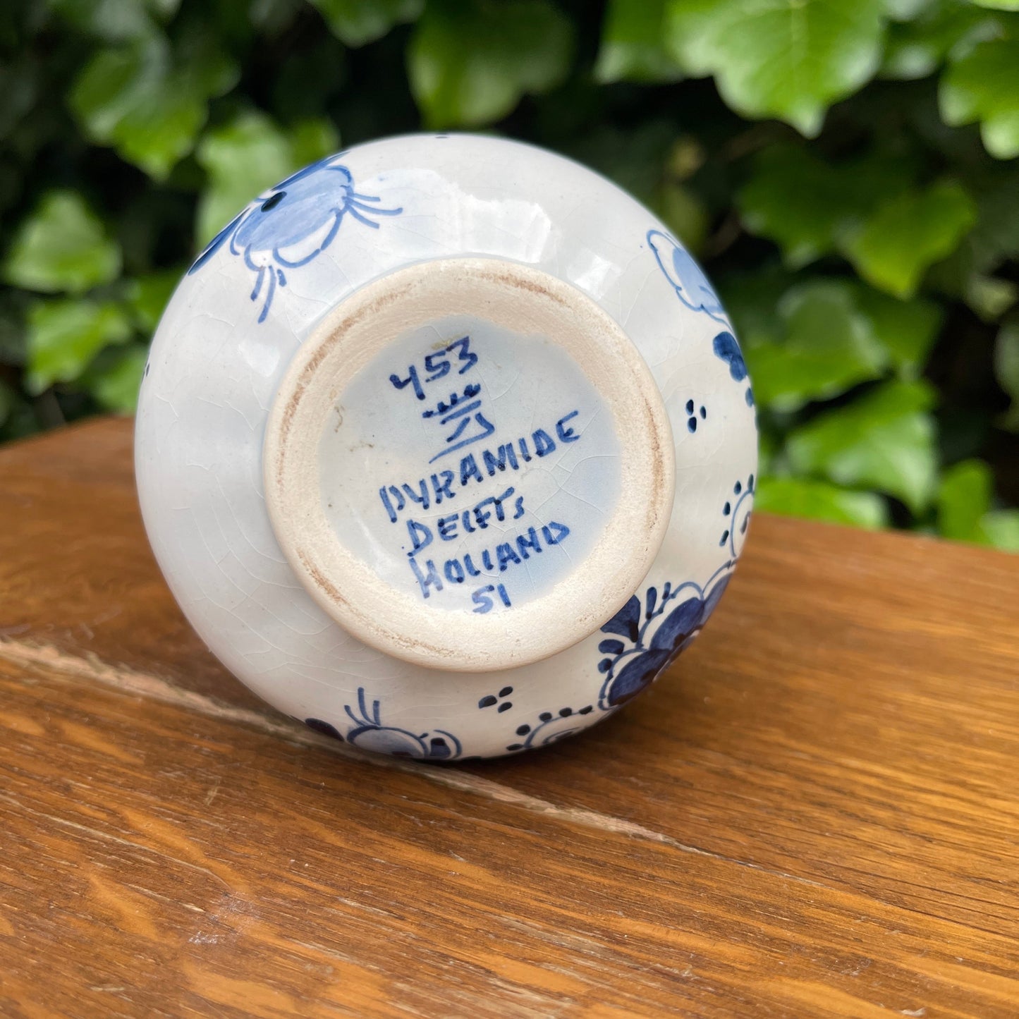 Small Delft style pitcher with peacock