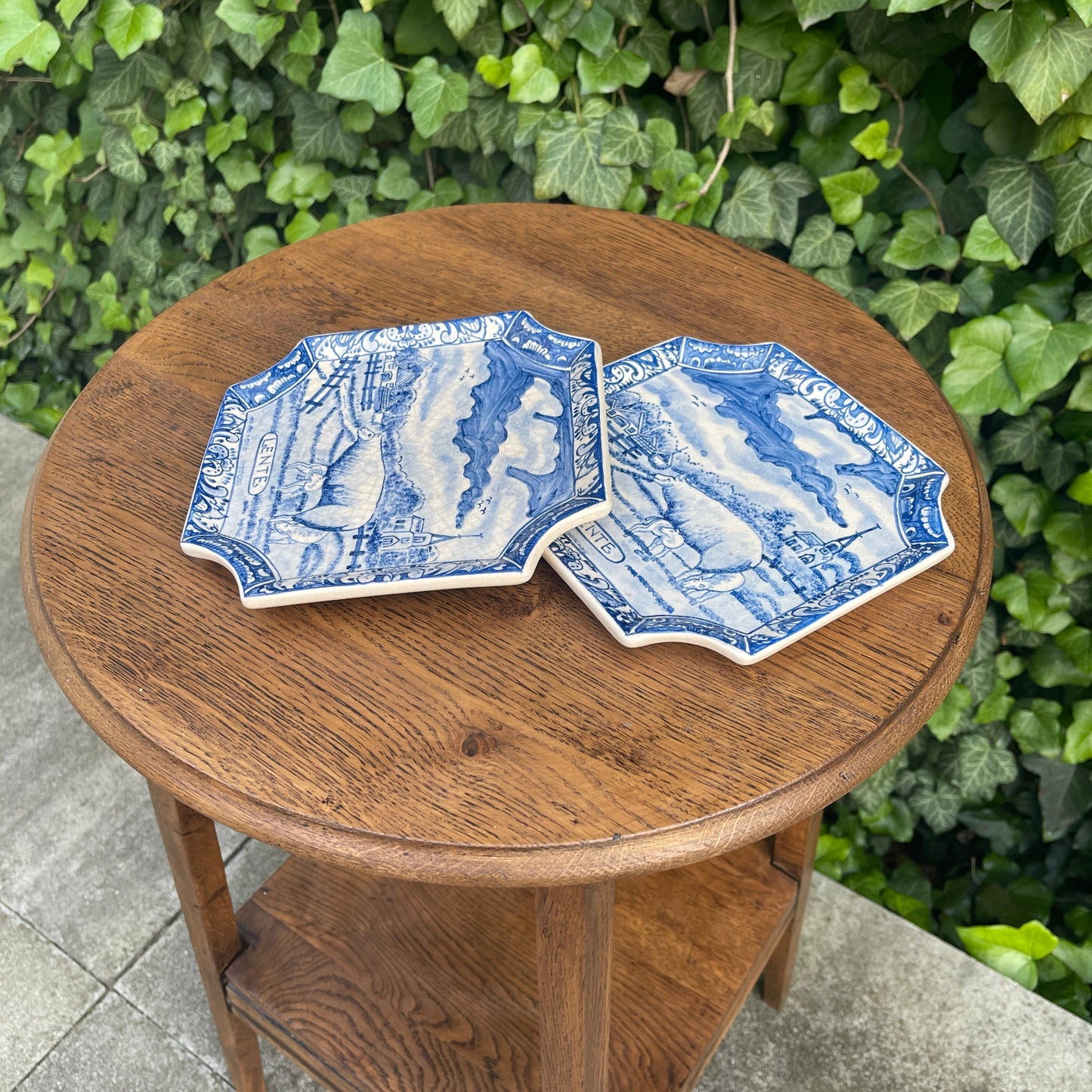 Hand-Painted Delft Style Plate – “Lente” (Spring Scene) #2