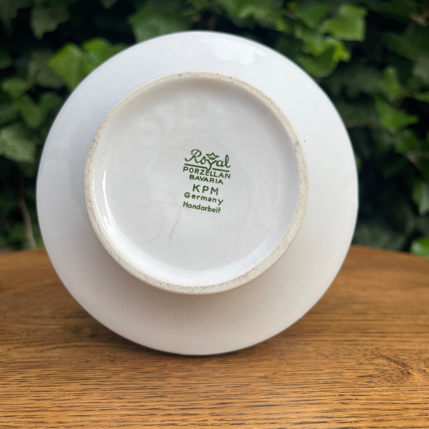 White Porcelain Vase with Handle – Relief Ornament