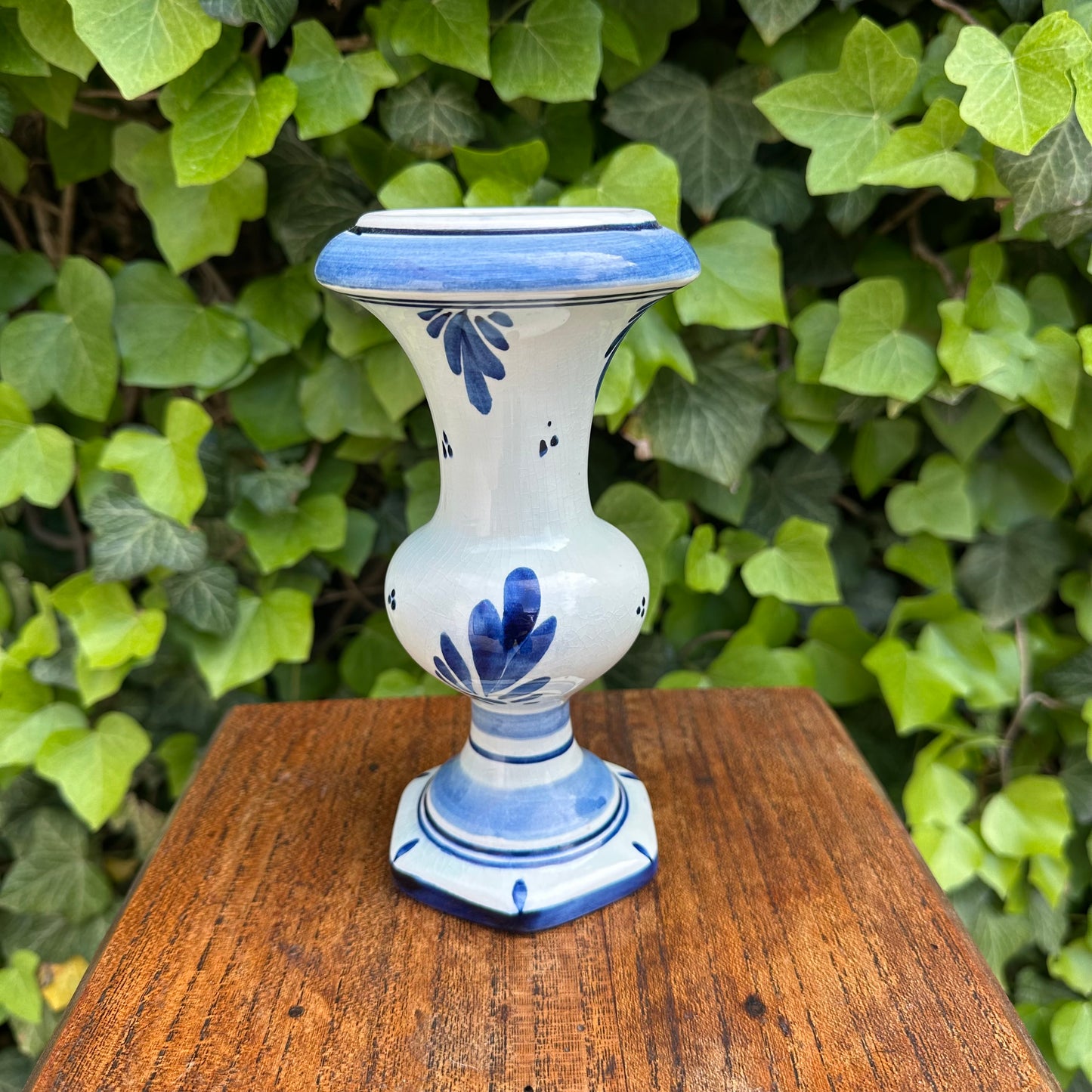Delft Style Vase - Windmill and Floral Motif