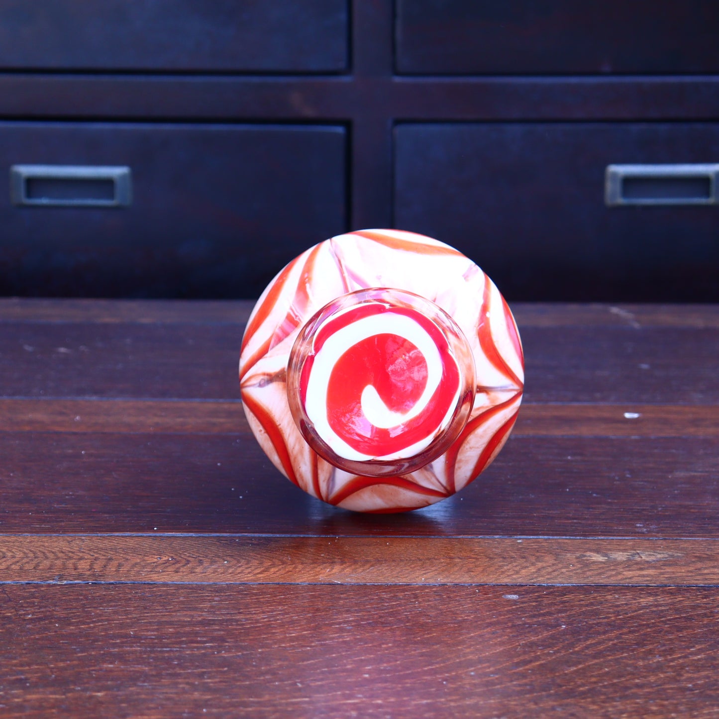 Murano Art Glass Jug Vase – Red and Orange Inclusions