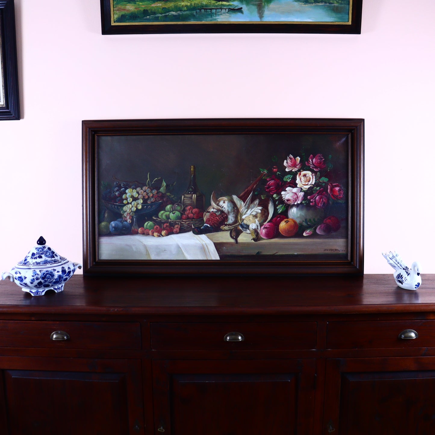 Oil Painting on Canvas – Still Life with Pheasant and Fruit