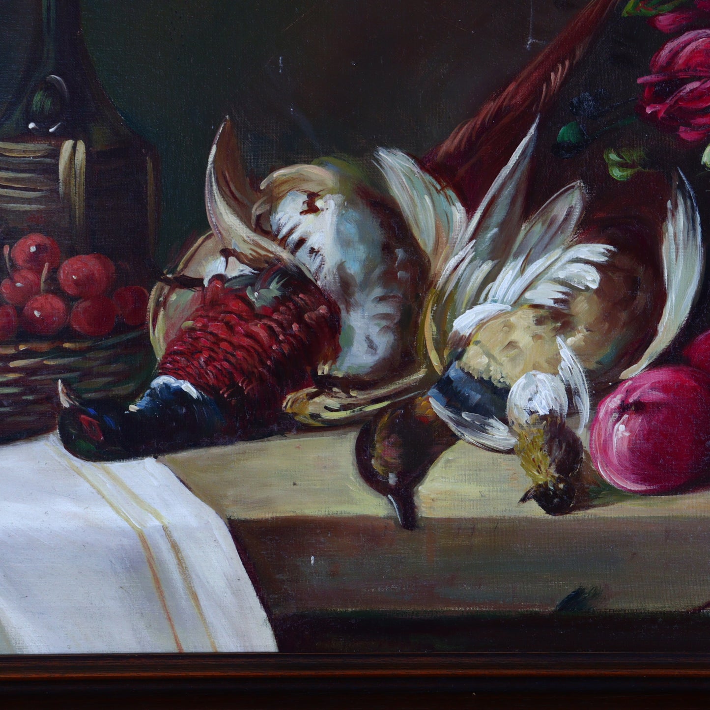 Oil Painting on Canvas – Still Life with Pheasant and Fruit