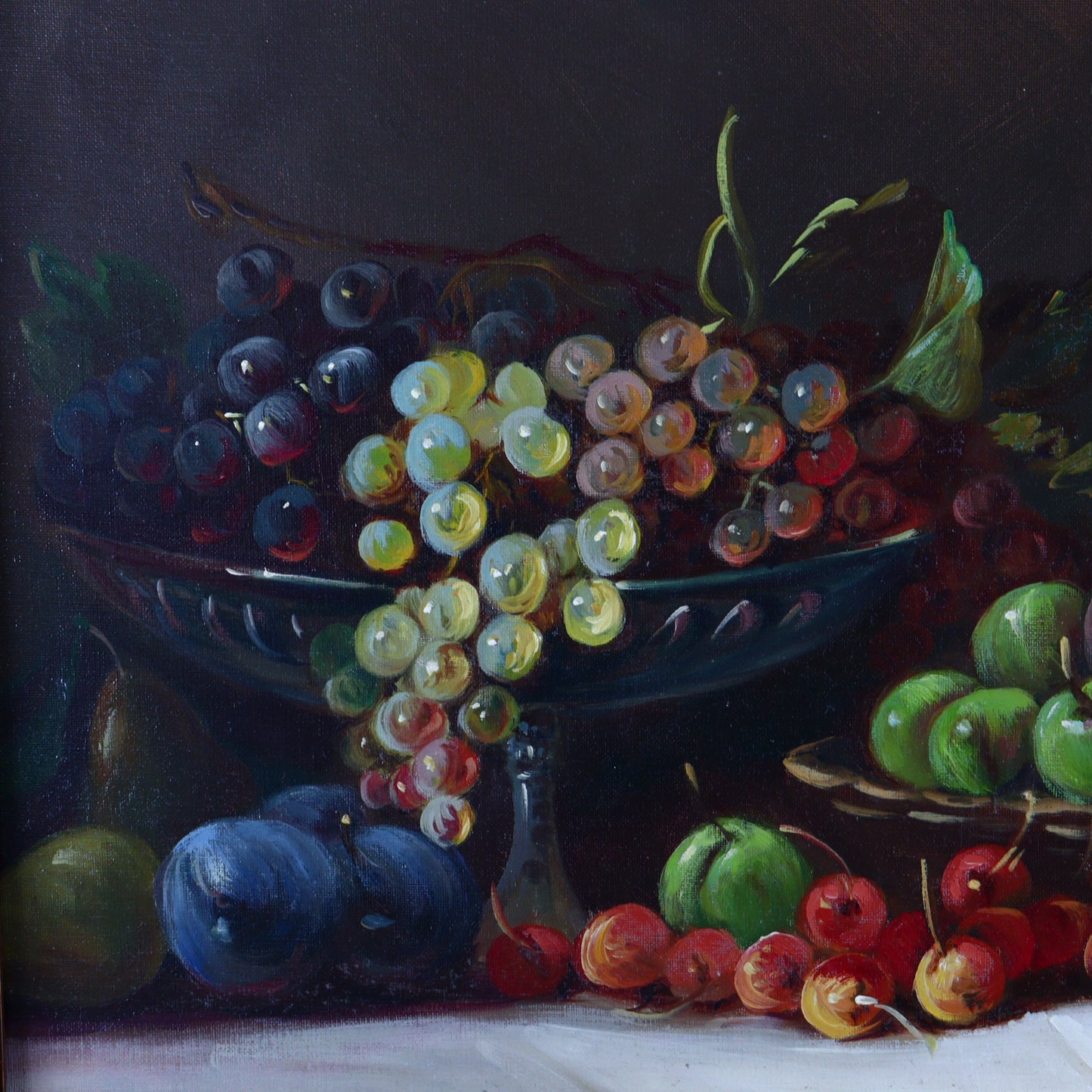 Oil Painting on Canvas – Still Life with Pheasant and Fruit