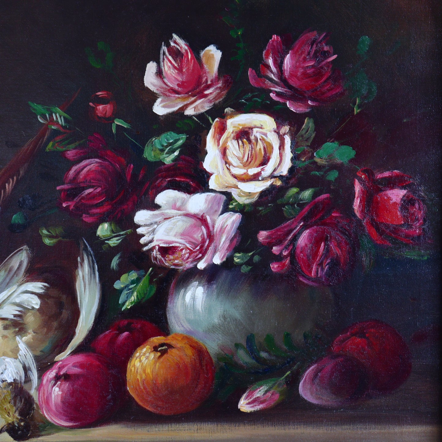 Oil Painting on Canvas – Still Life with Pheasant and Fruit