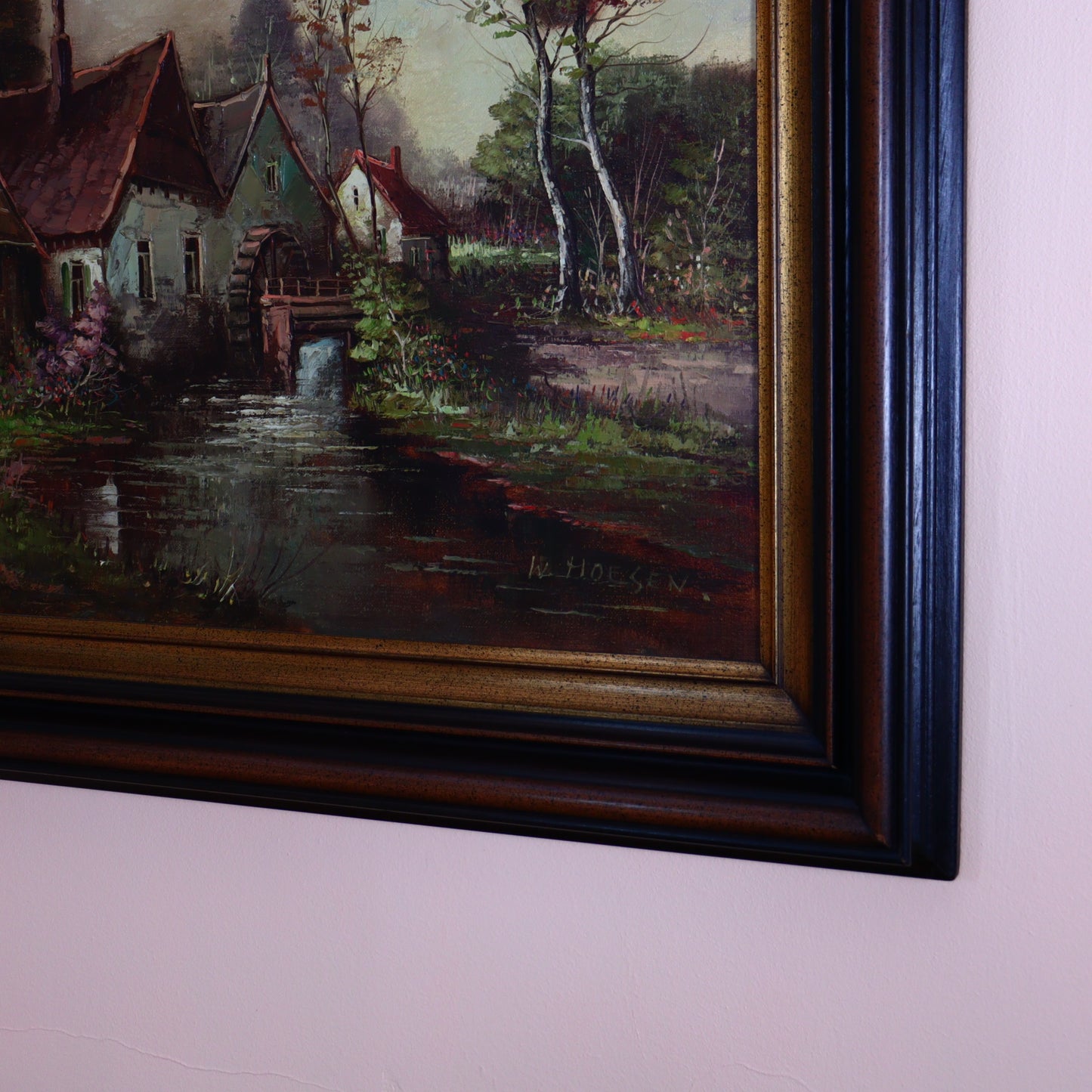 Oil Painting on Canvas – Watermill in the Forest