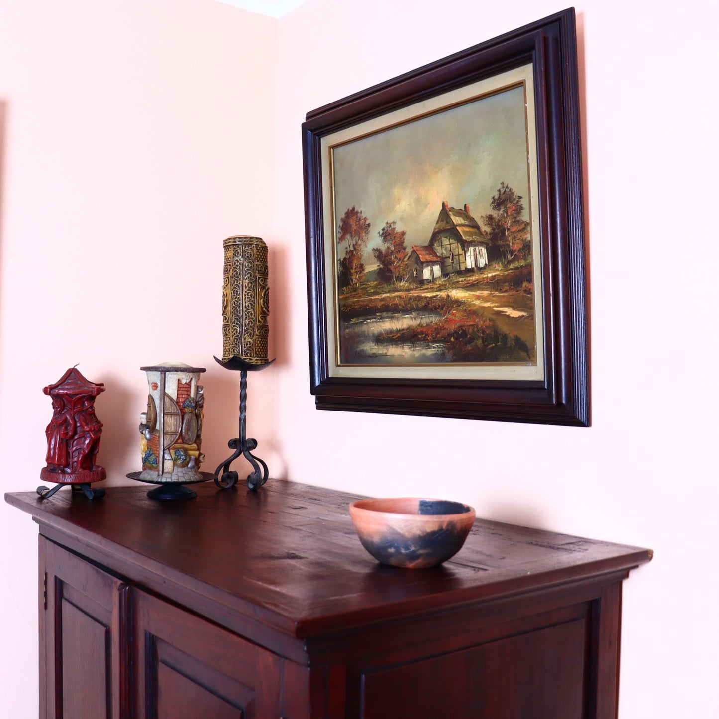 Oil Painting on Canvas – Autumn Landscape with Cottage