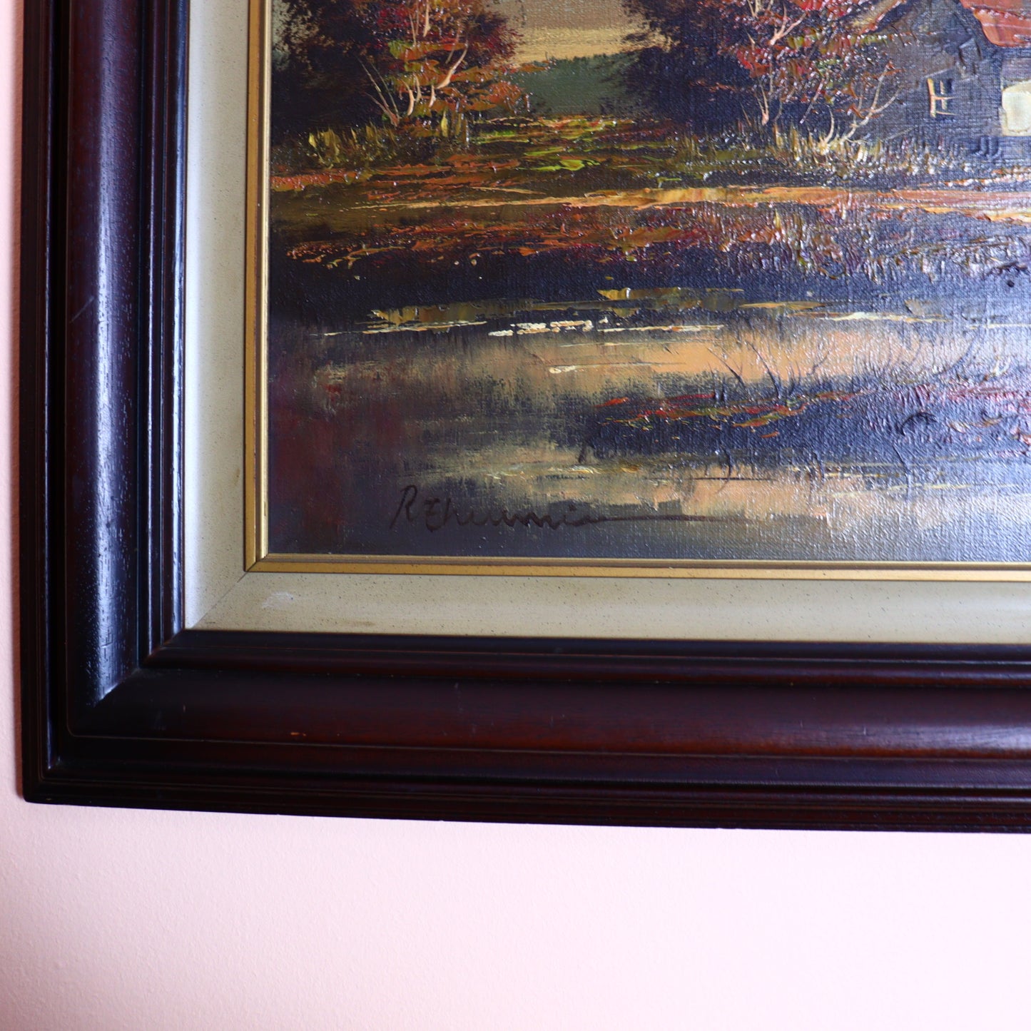 Oil Painting on Canvas – Autumn Landscape with Cottage