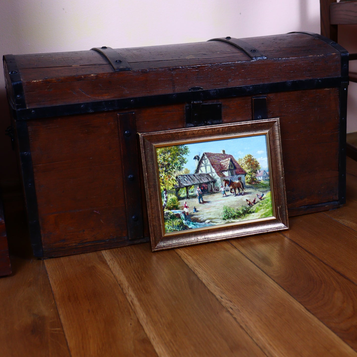 Painting on Board – Farmyard Scene