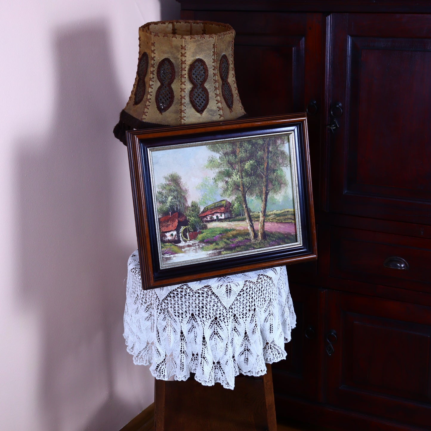 Painting on Canvas – Watermill by the Road