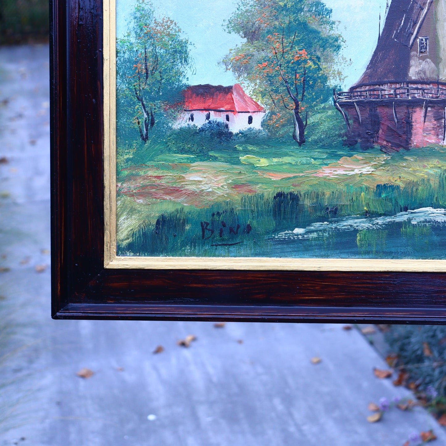 Oil on Canvas – Windmills On The River