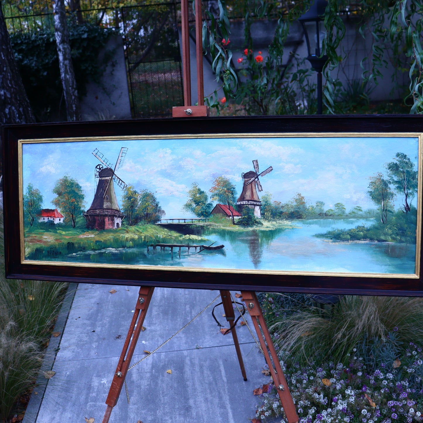Oil on Canvas – Windmills On The River