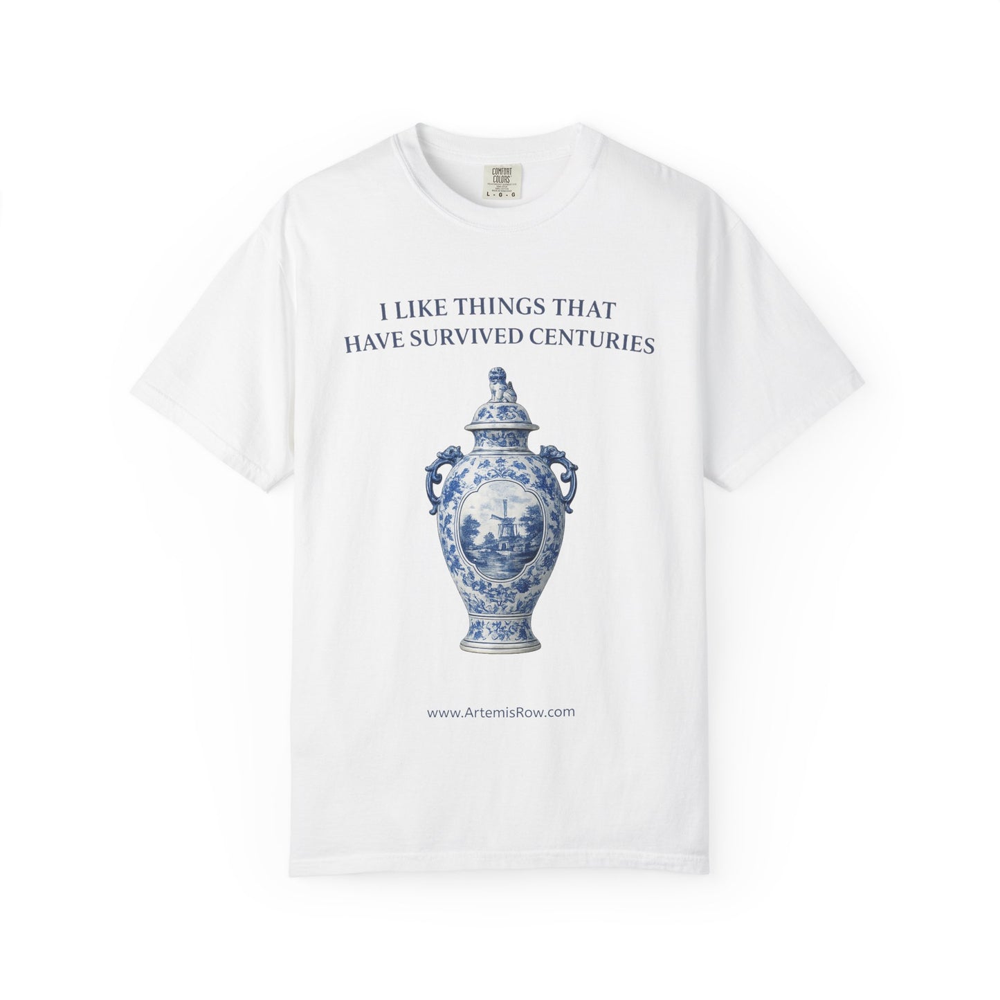 Vintage Vase Graphic T‑Shirt — "I Like Things That Have Survived Centuries"