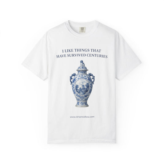 Vintage Vase Graphic T‑Shirt — "I Like Things That Have Survived Centuries"