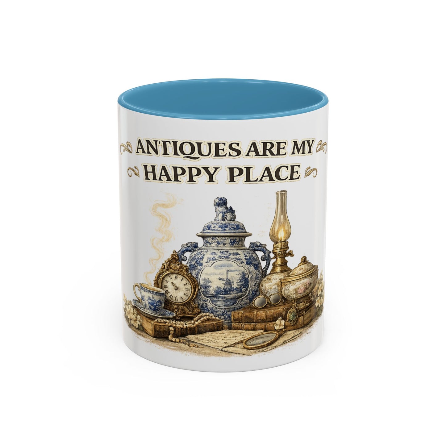 Antiques Are My Happy Place Coffee Mug — Vintage Collection Accent Mug