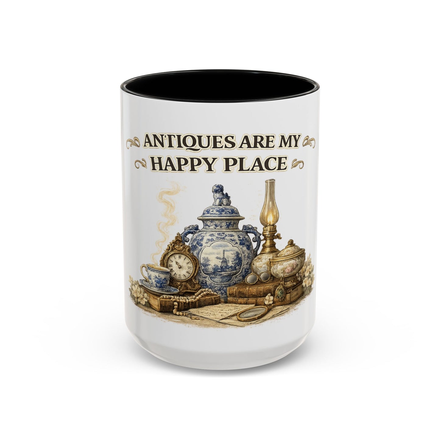 Antiques Are My Happy Place Coffee Mug — Vintage Collection Accent Mug