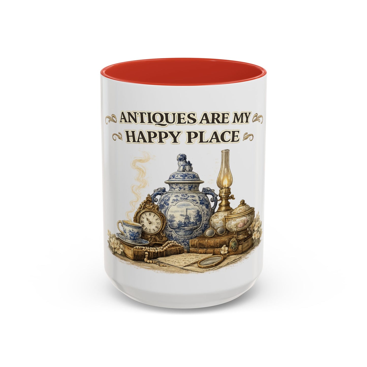 Antiques Are My Happy Place Coffee Mug — Vintage Collection Accent Mug