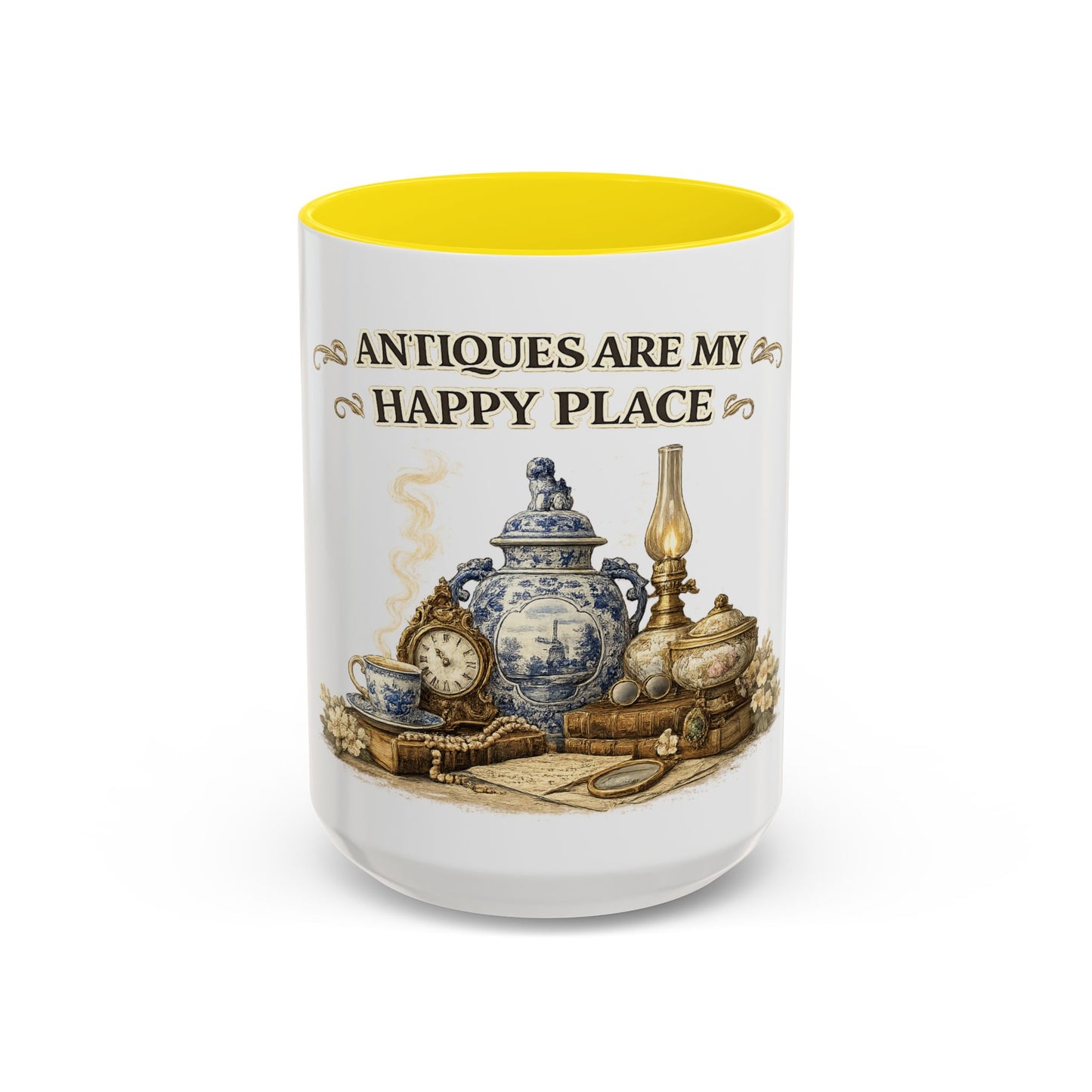 Antiques Are My Happy Place Coffee Mug — Vintage Collection Accent Mug