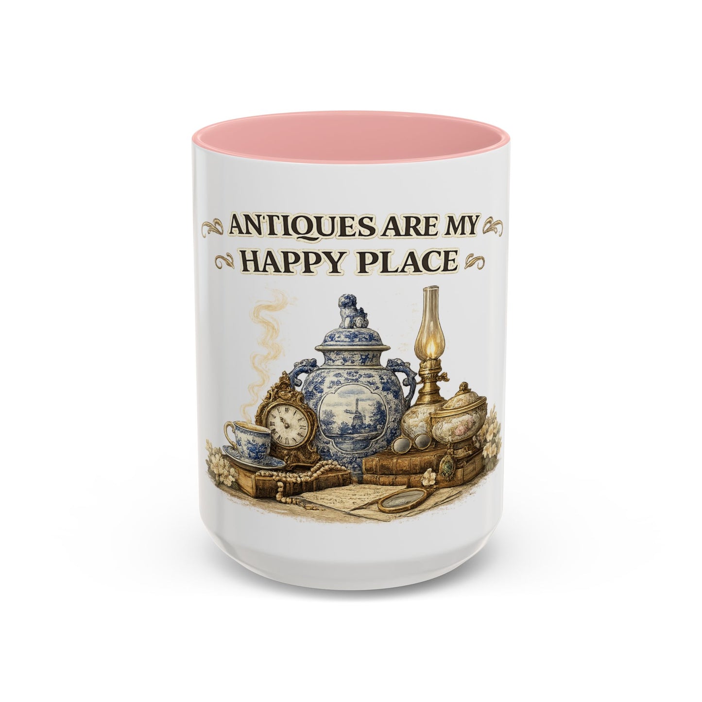 Antiques Are My Happy Place Coffee Mug — Vintage Collection Accent Mug