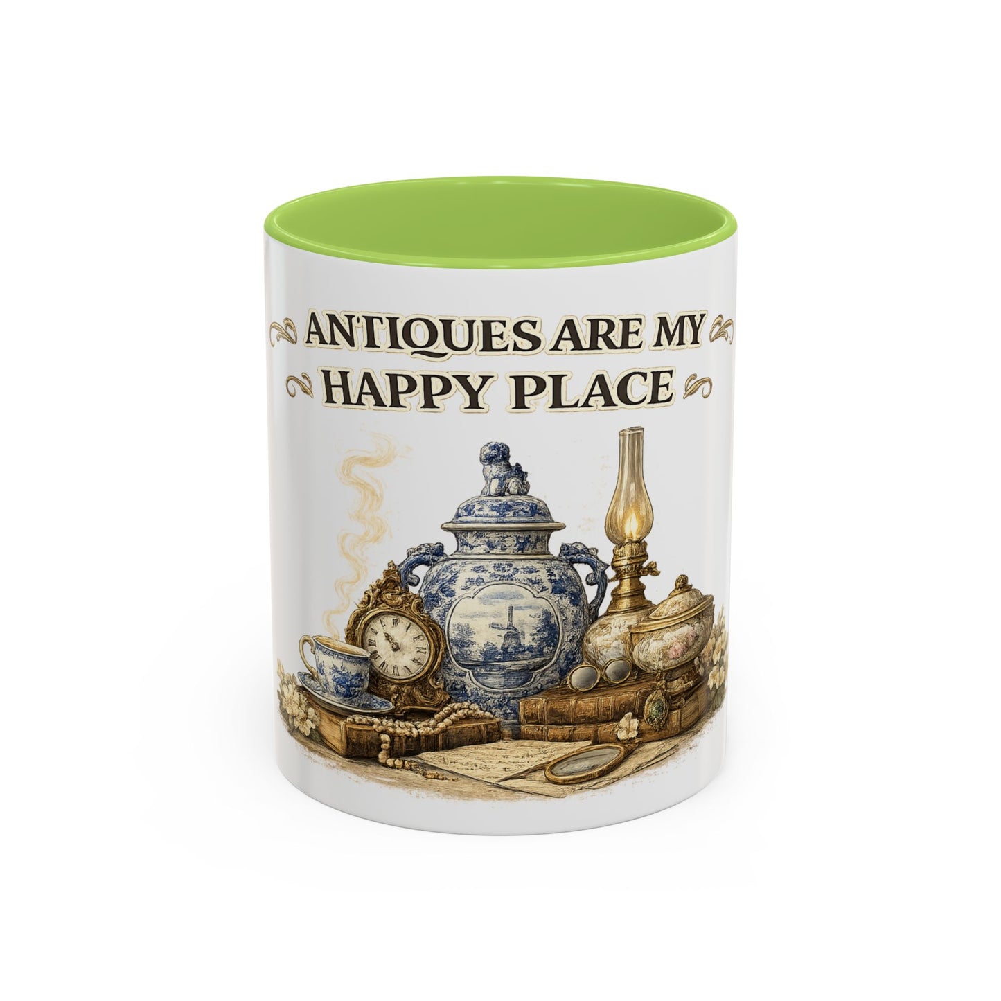 Antiques Are My Happy Place Coffee Mug — Vintage Collection Accent Mug