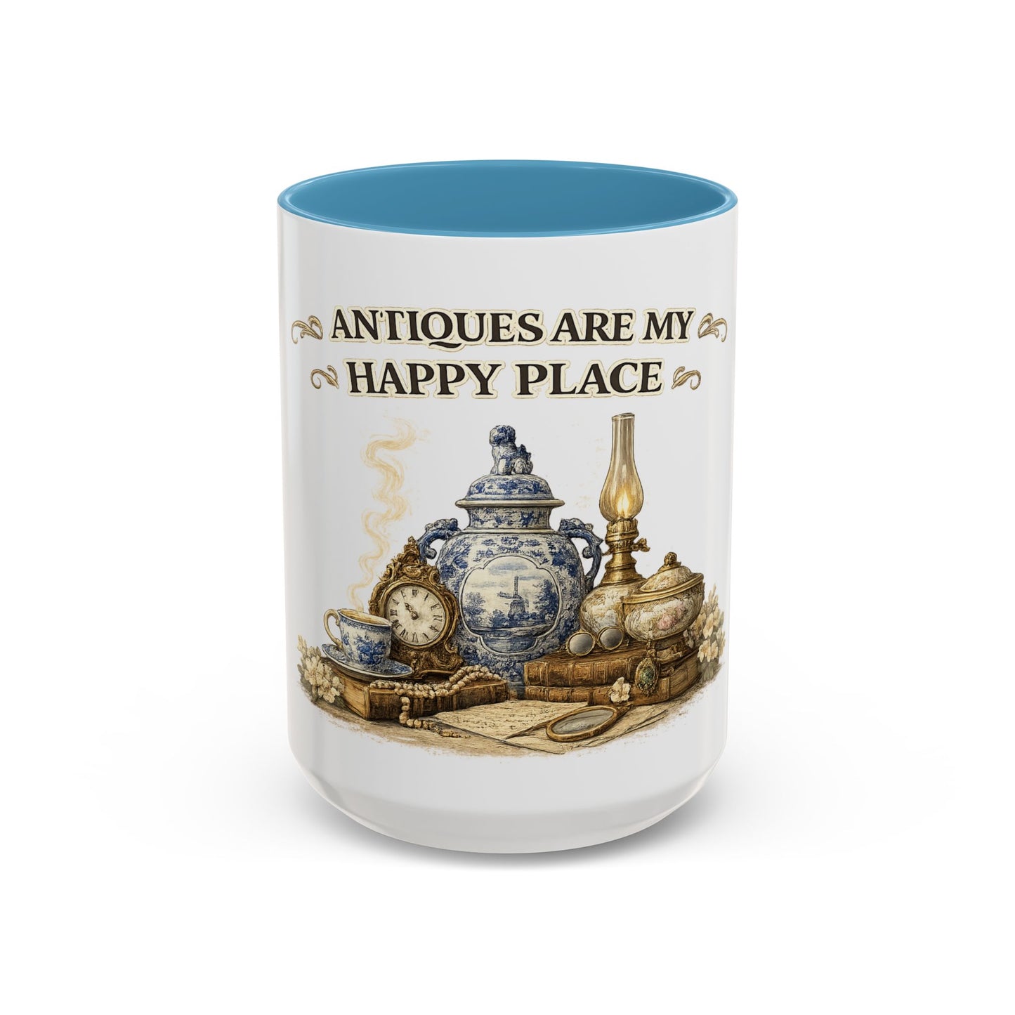Antiques Are My Happy Place Coffee Mug — Vintage Collection Accent Mug