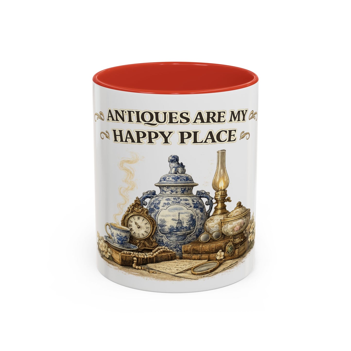 Antiques Are My Happy Place Coffee Mug — Vintage Collection Accent Mug