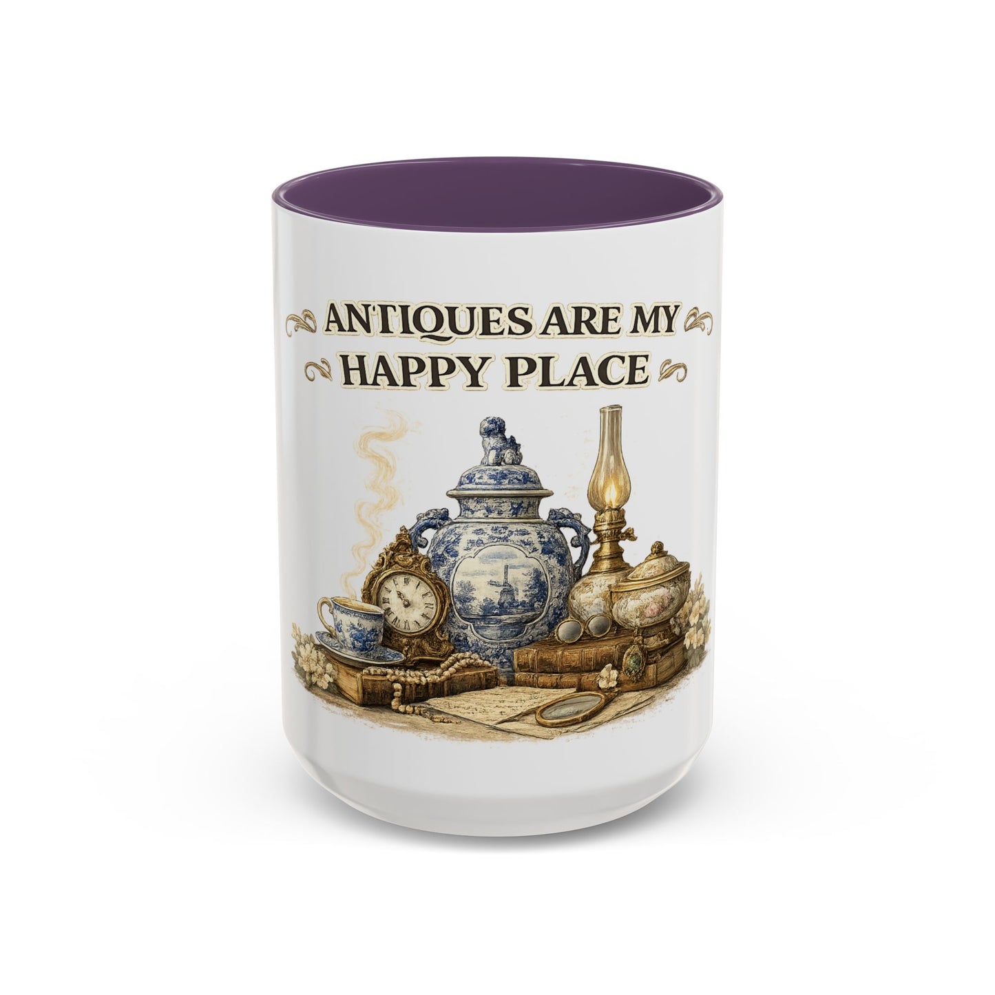 Antiques Are My Happy Place Coffee Mug — Vintage Collection Accent Mug