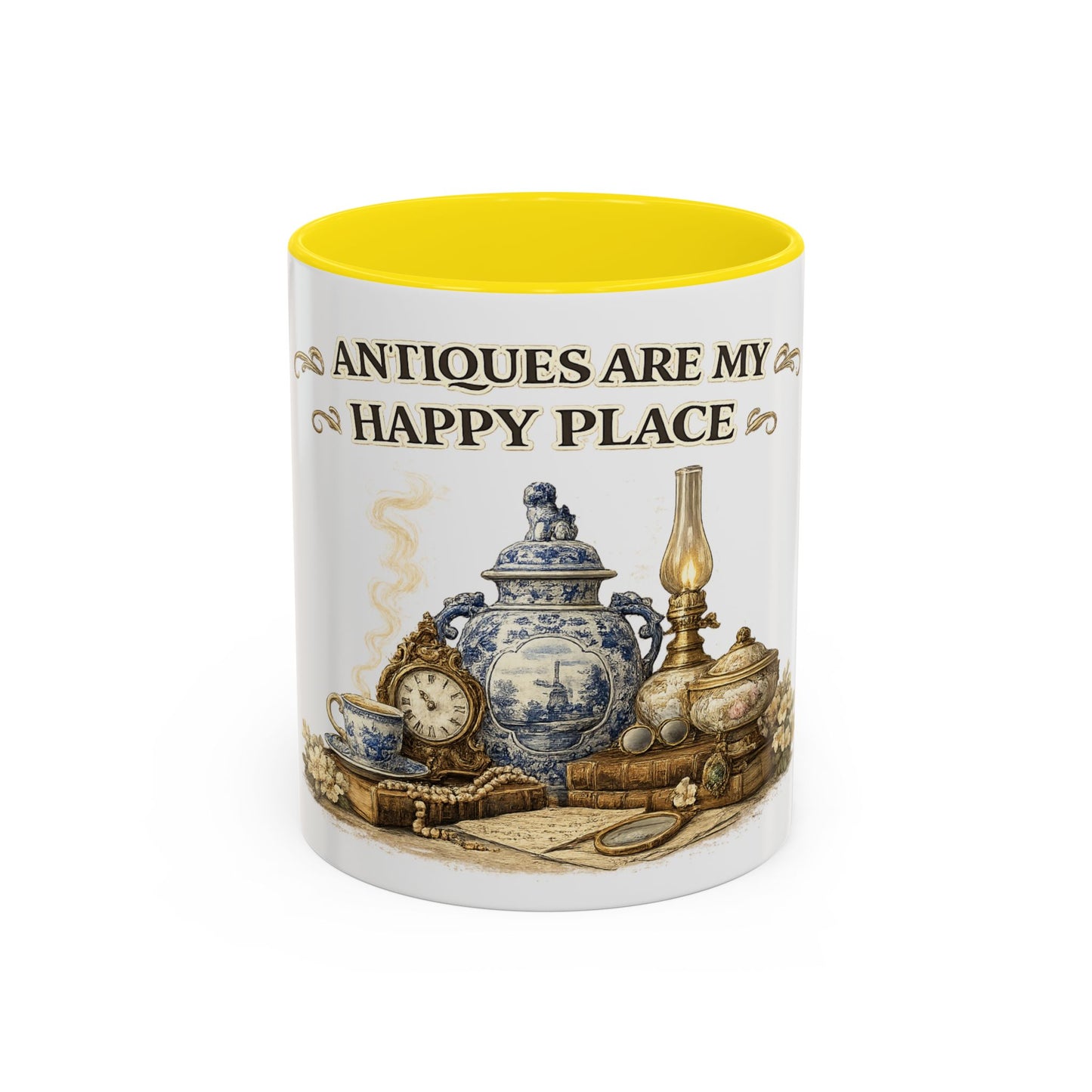 Antiques Are My Happy Place Coffee Mug — Vintage Collection Accent Mug