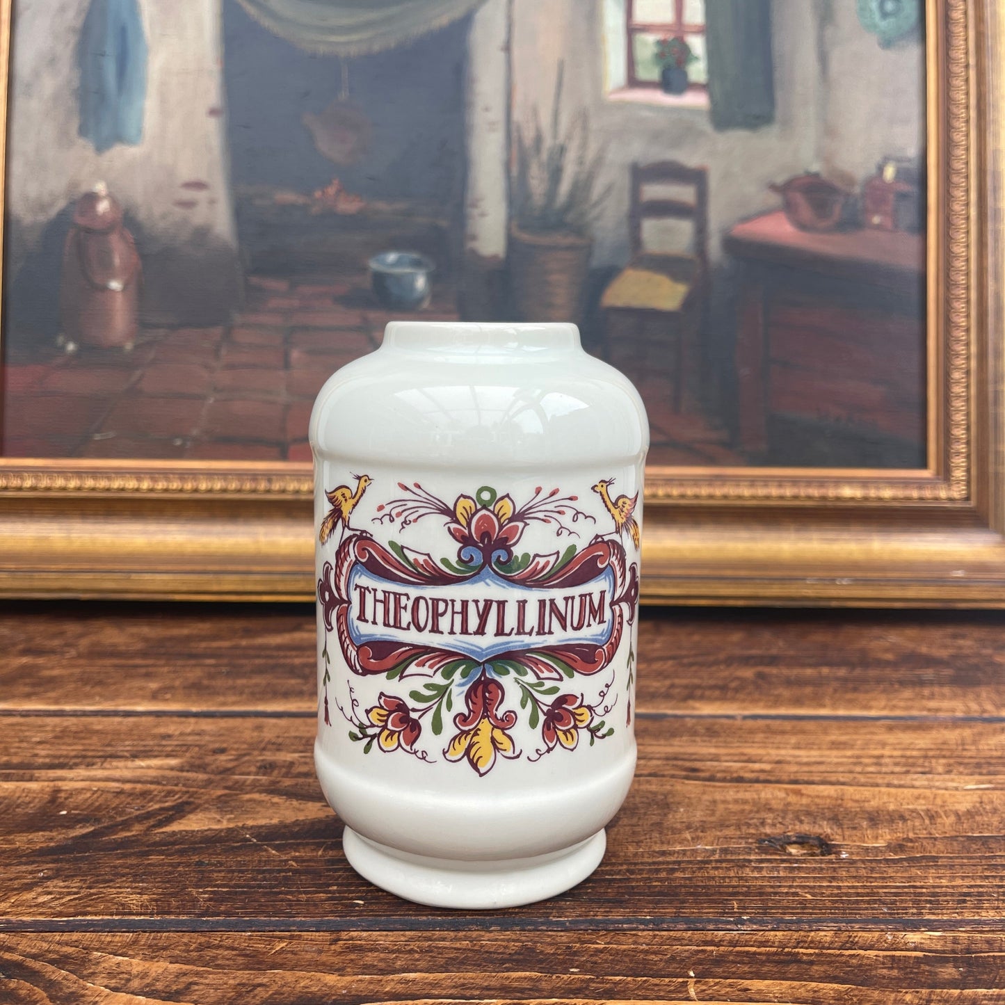 Ceramic Apothecary Jar – Majolica-Style Pharmacy Container
