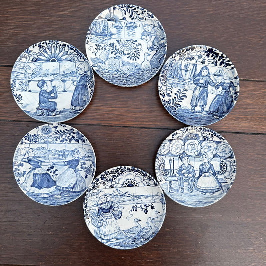 Delft-Style Decorative Plates – Set of 6