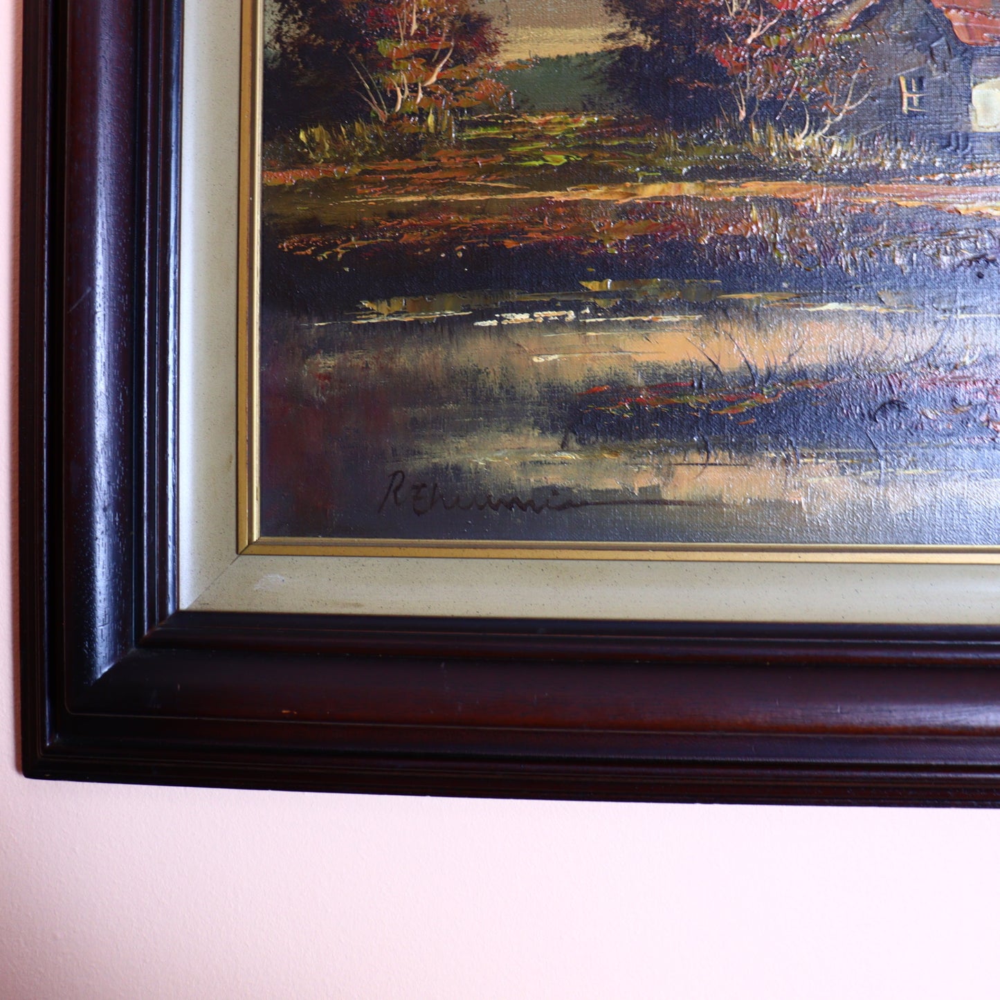 Oil painting of country cottage