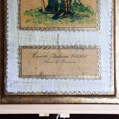 Wall Decoration – Wooden Panel With 19th-Century Italian Soldier