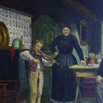 Oil Painting on Canvas – Boy Playing the Violin